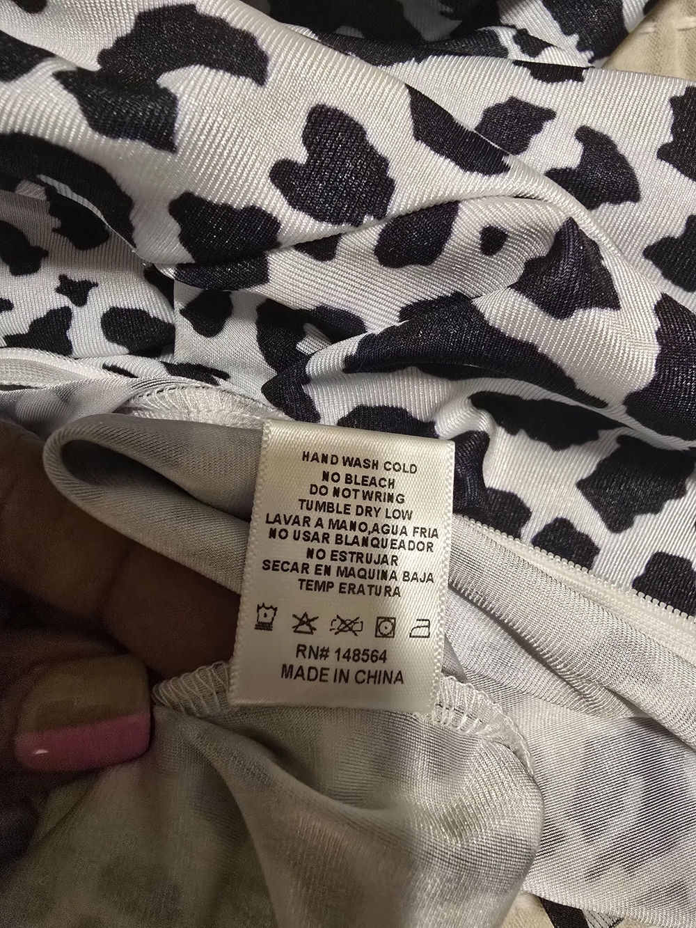 AKIRA Black and White Animal Print Snow Leopard Bodysuit Jumpsuit SZ XL - Picture 6 of 6